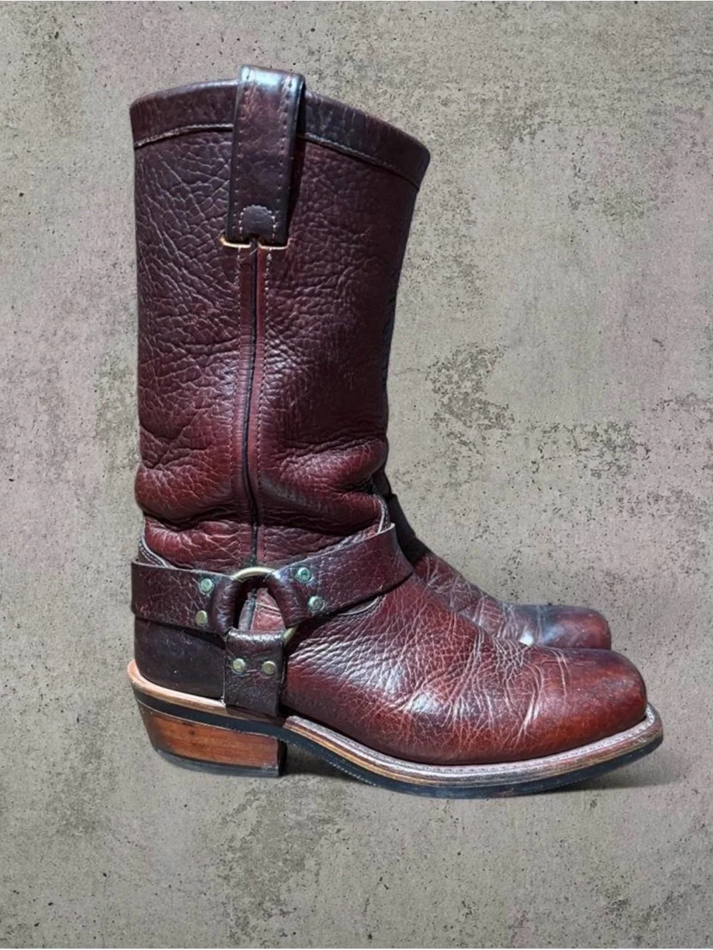 RARE Discontinued Vintage Chippewa Bison Leather Harness Boot Made In USA 8.5D